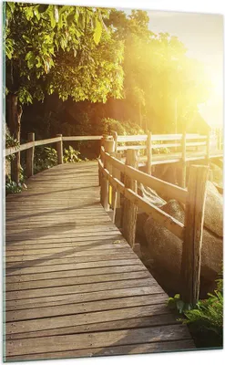 Produktbild von Bilder auf glas - Einteilig - Brücke Meer Welle - 70x100cm - Glasbilder - Wandbilder - Bilder - zum Aufhängen bereit - Wanddekoration aus Glas - Glas Bilder - Wandbild auf Glas - GPA70x100-3876