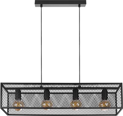 Immagine prodotto di Lampada a sospensione moderna Loft Horus Plus 2893/Z-B-4 Nero E27 4 punti luce