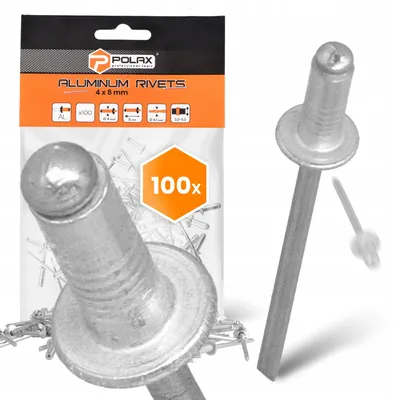Image de Polax Rivets Aveugles Aluminium/Acier 4x8mm 100 pcs