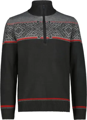 Immagine prodotto di CMP Pullover da uomo in maglia con mezza zip in lana grigio 54