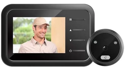 Obrázok produktu pre Digitálny bezdrôtový videozvonček s 2,4-palcovým dotykovým displejom, elektronickou detekciou pohybu, širokouhlým HD objektívom s uhlom záberu 90 stupňov a funkciou nočného videnia
