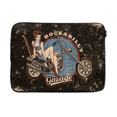 Produktbild von MuchoWow® Laptop Hülle 13 Zoll Mancave - Motor - Frauen - Retro Laptoptasche - Laptophülle - Sleeve - Rundumschutz