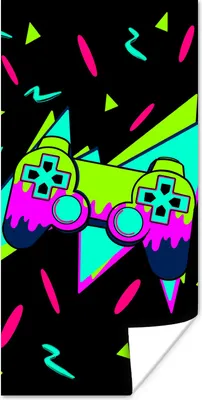 Produktbild von MuchoWow® Poster Gaming - Controller - Schwarz 40x80 cm - Dekoration