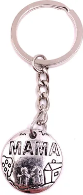 Image de Onwomania Porte-clés Maman Fête des Mères Cercle Argent Métal Pendentif Charm