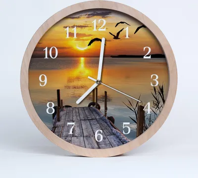 Produktbild von Holzuhr 20fi cm wanduhr - Architektur Bridge Lake
