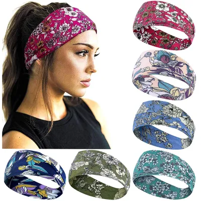 Imagen del producto de Bandas para el pelo, 6 unidades, elásticas, de colores, para yoga y deporte
