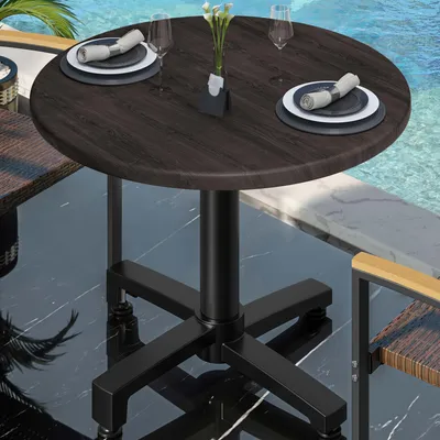 Produktbild von WBO | Bistro Außen Tisch | Ø:H 70 x 78,5 cm | Wenge / Schwarz | Rund | Bistro Tisch Gastro Tisch
