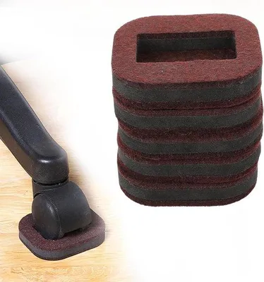 Immagine prodotto di 5 pezzi tappetino anti-loop per sedie a rotelle, coperture per sedie in feltro, protezioni durevoli per il pavimento, trasportatori di mobili per la casa e l'ufficio, riduce il rumore, previene i graffi (marrone)