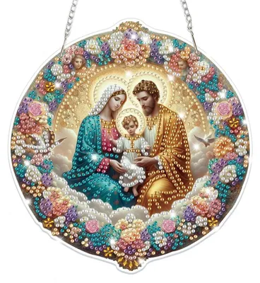 Produktbild von 5D Diamond Painting Anhänger Krippenszene Fensterbild Bastelset für Erwachsene Kinder