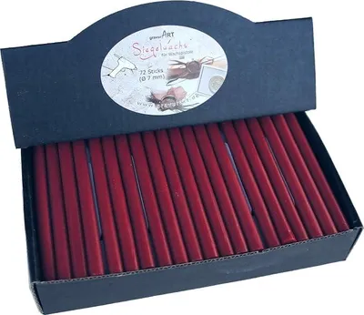 Imagen del producto de Cera para sellos de pistola - color burdeos - 72 unidades de ceras para sellos, ideales para sellos de boda, de 7 mm de grosor