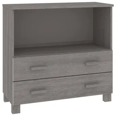 Produktbild von Sideboard HAMAR Hellgrau 85x35x80 cm Massivholz Kiefer