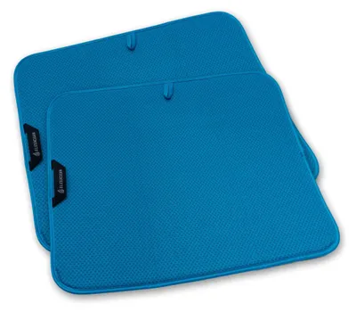Produktbild von ELEXACLEAN Abtropfmatte Geschirr (2 Stück, Türkis / Grün-Blau, 44x41 cm) Mikrofaser Schutz für Küche und Spüle - Trockenmatte als Abtropf Unterlage