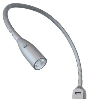 Image de kalb | Lampe de lecture LED flexible avec fonction de recharge USB Aluminium gris argenté Lot de 1 gris argenté
