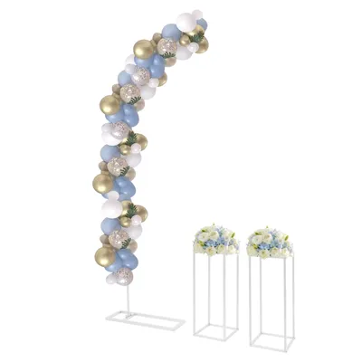 Produktbild von Hochzeitbogen Metall Blumenständer Weiß Hochzeitsblumenständer Hochzeit Tafelaufsätze