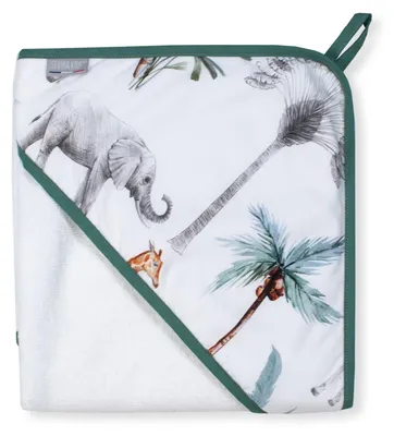Produktbild von Badecape Bambus Safari - 75 x 75 cm - Weiß | by SEVIRA KIDS