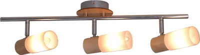Obrázek produktu pro Stropní světlo obývací pokoj stropní lampa sklo dřevo stropní reflektor 3 plameny 1283223