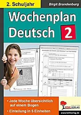 Obrázok produktu pre Wochenplan Deutsch 2. Schuljahr