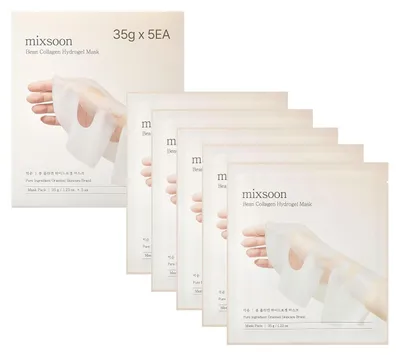 Productafbeelding van Mixsoon Hydrogel-maskerverpakking met bohnenkollageen, 5 stuks