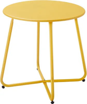 Produktbild von Fokebel Beistelltisch Metall Garten Couchtisch Gelb Ø 45x45H cm