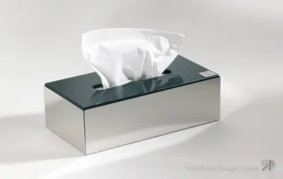 Produktbild von Tissuebox / Papiertuchbox, Edelstahl hochglänzend mit Glas (S)