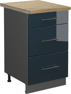 Obrázek produktu pro Spodní skříňka kuchyňské linky Vicco Fame-Line Tmavě modrá s vysokým leskem 50 cm , PD Dub, Model 48823
