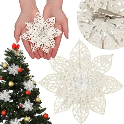 Obrázek produktu pro Vánoční ozdoba na vánoční hvězdu, klip na třpytivý věnec 15 cm