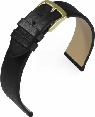 Produktbild von EULIT Uhrenarmband 14mm | Nappaleder, schwarz | Edelstahl Dornschließe