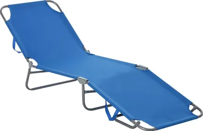 Produktbild von Sonnenliege, klappbar, verstellbare Rückenlehne, rostfreier Metallrahmen, 187 x 55 x 24, Blau