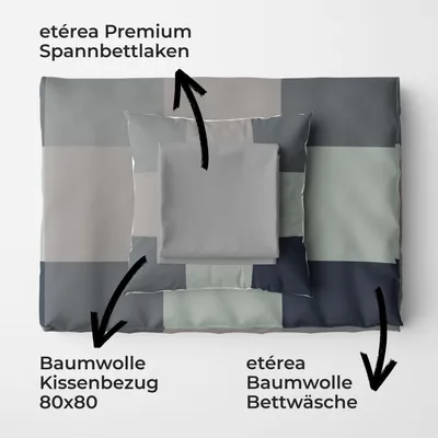 Produktbild von etérea Spannbettlaken Baumwolle Grau