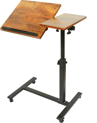 Produktbild von Laptoptisch Notebooktisch Zeichentisch mit Rädern Höhenverstellbar 60x34.5x(58-90)cm