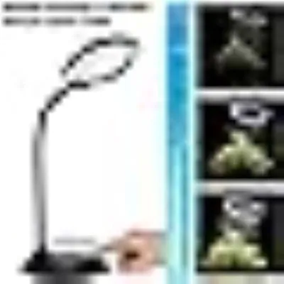 Produktbild von Dimmbares 5-fach Vergrößerungslampe, mit Licht und Stand, dimmbares Hand-Touch-Vergrößerungsglas mit 28-stufiger LED-Lampe für Arbeit, Lesen, Hobbys, Nähen, Basteln, schwarz