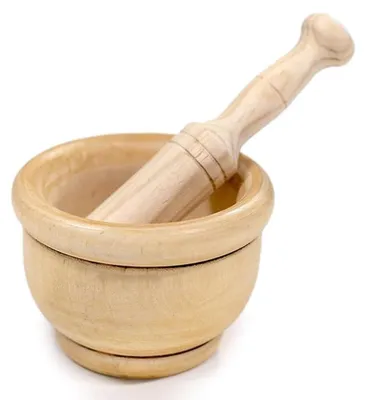 Image de Mortier et pilon en bois - 14 cm