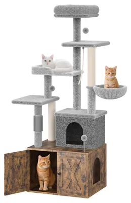 Productafbeelding van Garvee 3-in-1 kattenmeubel – meerlaags krabpal met hangmat