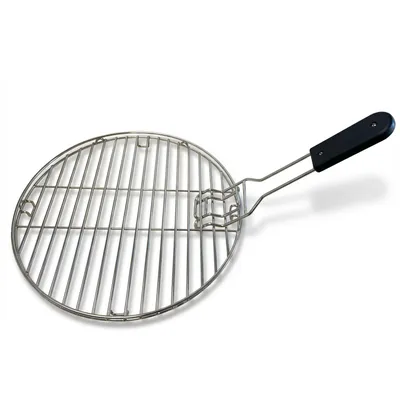 Produktbild von Hochwertig verarbeiteter, rundförmiger Grillrost Grillgitter aus 304  Edelstahl Ø 42 cm für Holzkohlgrill, BBQ Grillzubehör inkl. Handgriff