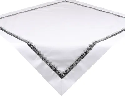 Produktbild von Betz Mitteldecke Tischdecke mit Polyester Spitze Größe 85x85 cm Farbe weiß