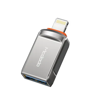 Produktbild von MCDODO USB 3.0 auf Lightning Adapter OT-8600, Schwarz, Zinklegierung, 32,48 x 15,25 x 10,05 mm, 10g, OTG, 5 Gbit/s Datenübertragung, schlankes Aluminium-Design