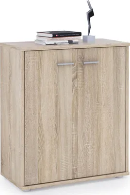 Produktbild von Kommode Sideboard Schrank TOMMY in Sonoma Eiche, Anrichte mit 2 Türen inklusive Einlegeboden