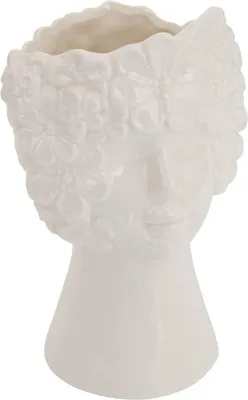 Produktbild von Vase gesicht rosenblüte h21cm weiß  - Atmosphera créateur d'intérieur
