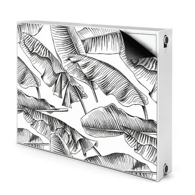 Produktbild von Magnet Heizkörper-Abdeckung Verkleidung Abdeckung Heizkörperabdeckung 110x60 cm  - Schwarz, Blätter