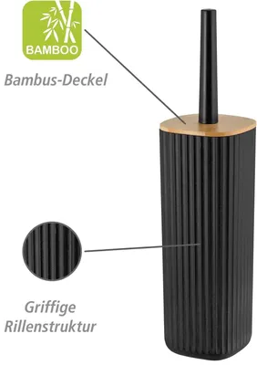 Produktbild von WENKO WC-Garnitur Rotello Schwarz Toilette Reinigung Bürsten Halter