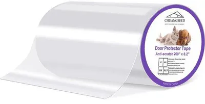 Productafbeelding van Krasbescherming voor deuren – 21 cm x 3 meter – Dikke deur beschermfolie – Groot, robuust en transparant – Transparante raambescherming en kruimmat voor katten en honden