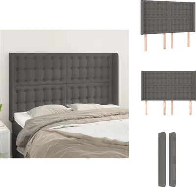 Produktbild von vidaXL Kopfteil mit Ohren Grau 147x16x118/128 cm Kunstleder -  Kopf- & Fußenden