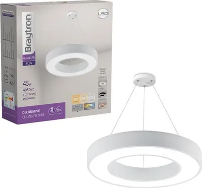 Obrázok produktu pre Hliníkové stropné LED svietidlo Braytron BLADE PD 45W 4050 lm 60Ø závesné svietidlo s dĺžkou 120 cm okrúhle biele