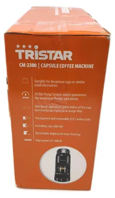 Immagine prodotto di Macchina da caffè Tristar | CM-2300 | Pressione pompa 20 bar | Capsula | 1400 W | Nero