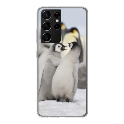 Produktbild von MuchoWow® Handyhülle Schutzhülle Hülle für Samsung Galaxy S21 Ultra Pinguine - Schnee - Tiere Silikon Softcase Handy Hülle - Mobiltelefon