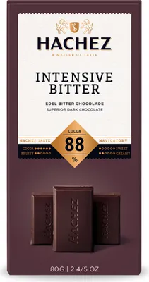 Produktbild von Hachez Tafel Feine Edel Bitterschokolade 88% 80g 5er Pack