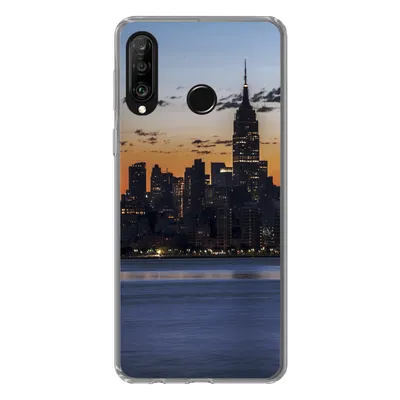 Produktbild von MuchoWow® Handyhülle Schutzhülle Hülle für Huawei P30 Lite New York - Skyline - Amerika Silikon Softcase Handy Hülle - Handyhülle