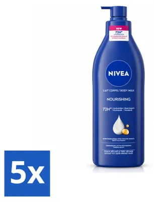 Zdjęcie produktu dla 5 x Mleczko do ciała NIVEA Nawilżające - dla skóry suchej do bardzo suchej - 400 ml - Opakowanie ekonomiczne - 5 sztuk