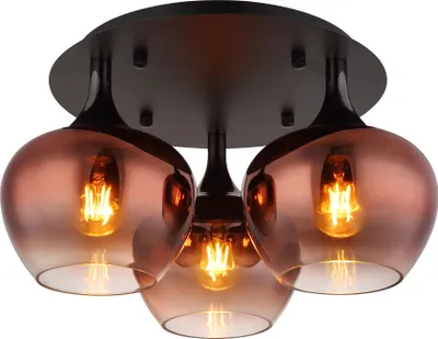 Produktbild von Globo Lighting Deckenleuchte Metall schwarz matt, 3x E27