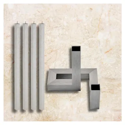 Produktbild von Kerzenhalter und 4 Stabkerzen 40 cm: P-Tube für 2 Kerzen